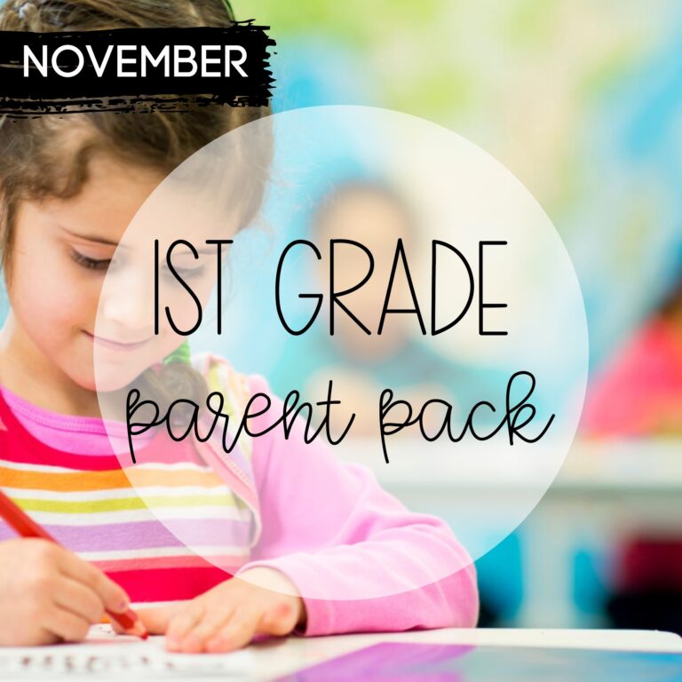 November First Grade Parent Pack