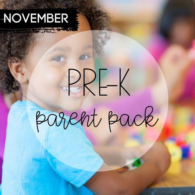 November Pre-K Parent Pack