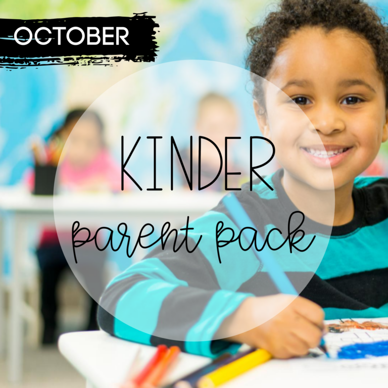 October Kindergarten Parent Pack