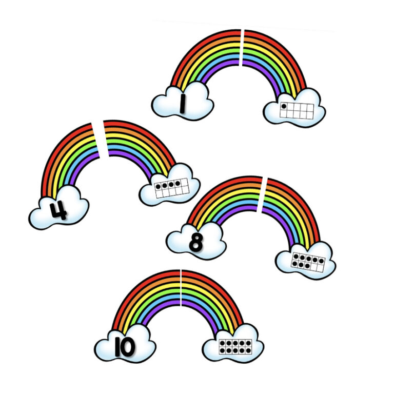 Ten Frames Rainbow Match