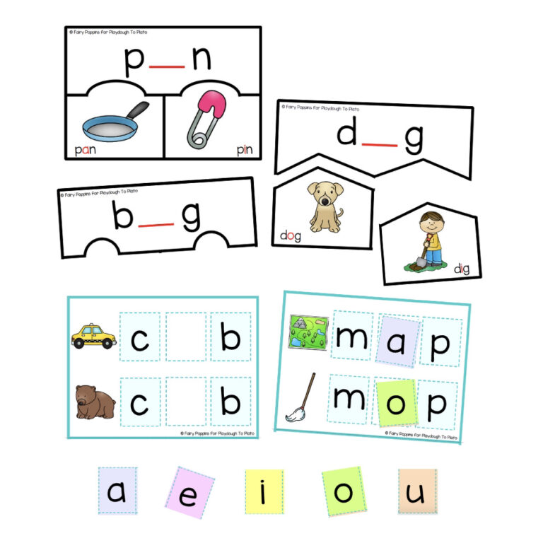 Middle Vowel Cards and Puzzles