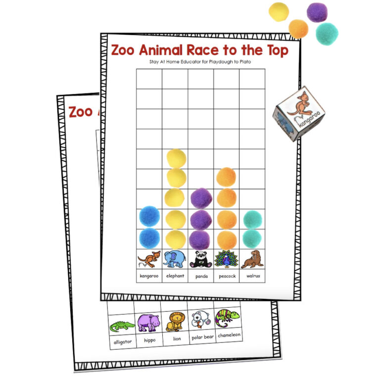 Zoo Animal Race to the Top Counting Game
