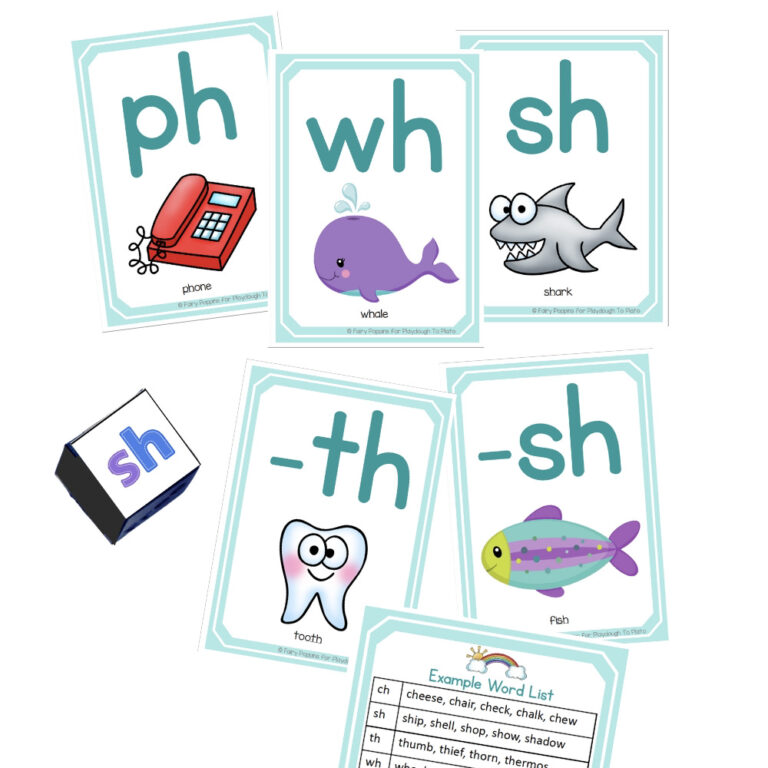 Consonant Digraph posters and Dice
