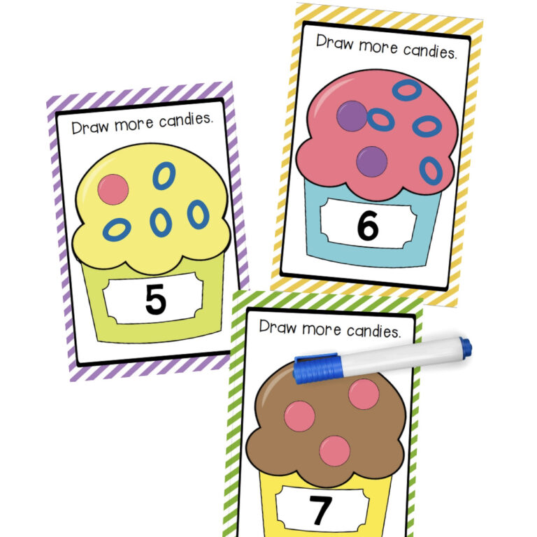 Write and Wipe Ice Cream Counting Cards
