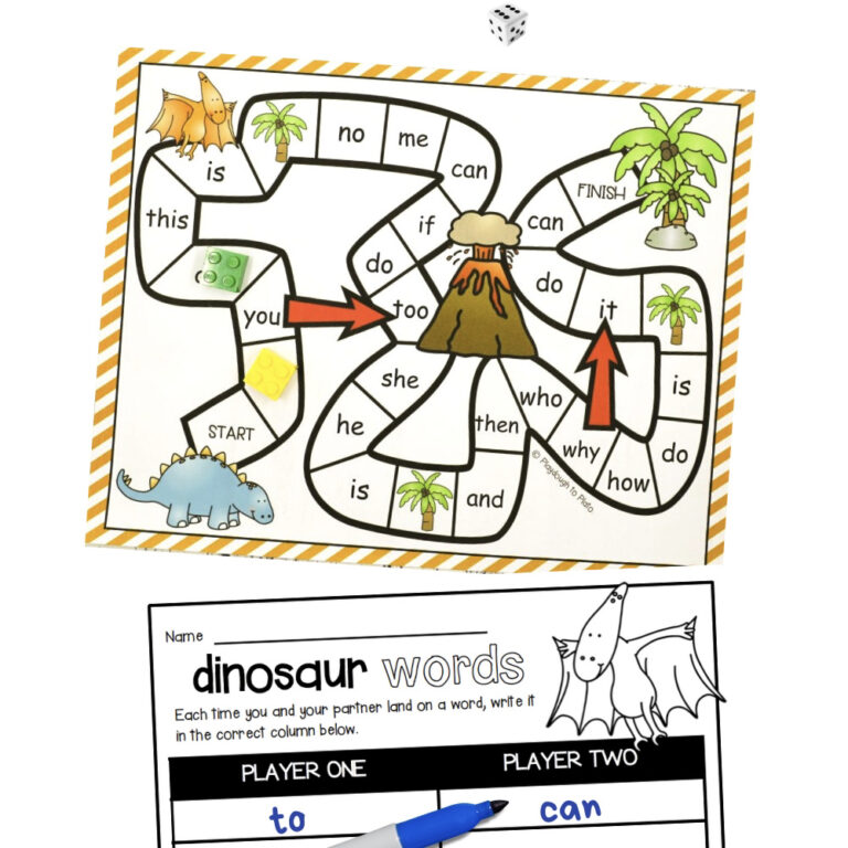 Dinosaur Sight Word Game