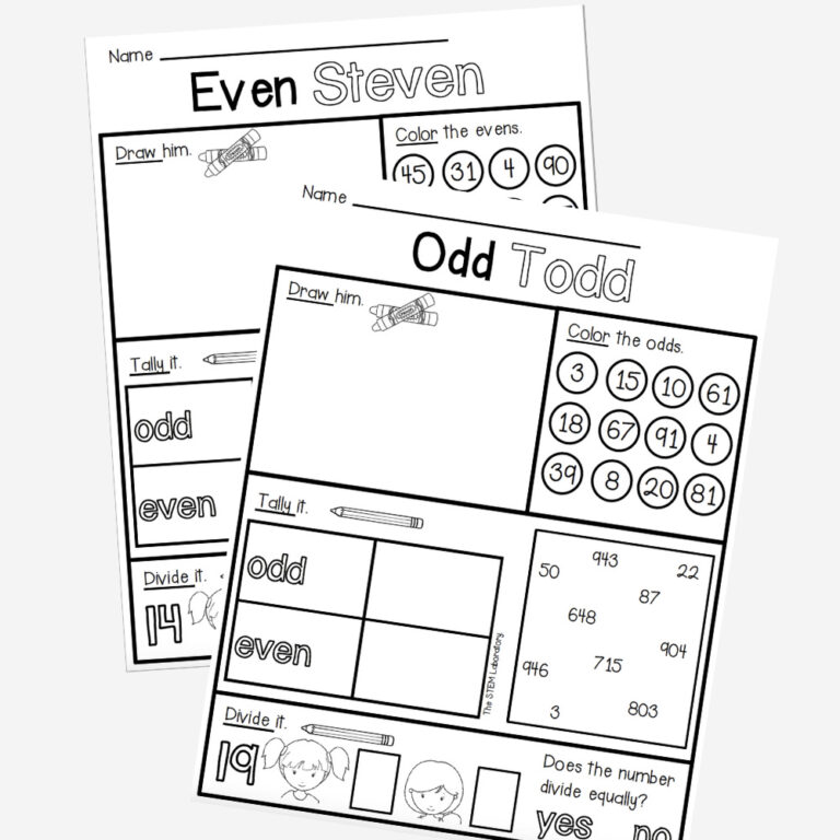 Odd and Even Activity Sheets