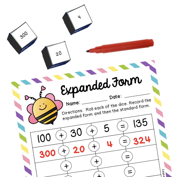Expanded Form Roll and Write