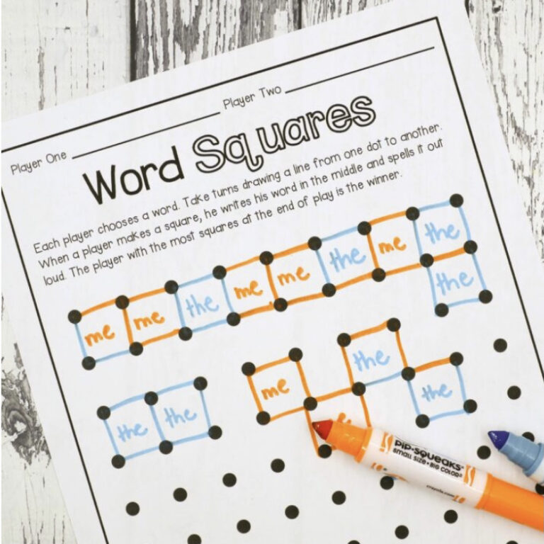 Sight Word Squares