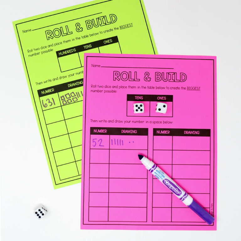 Roll & Build Place Value Center