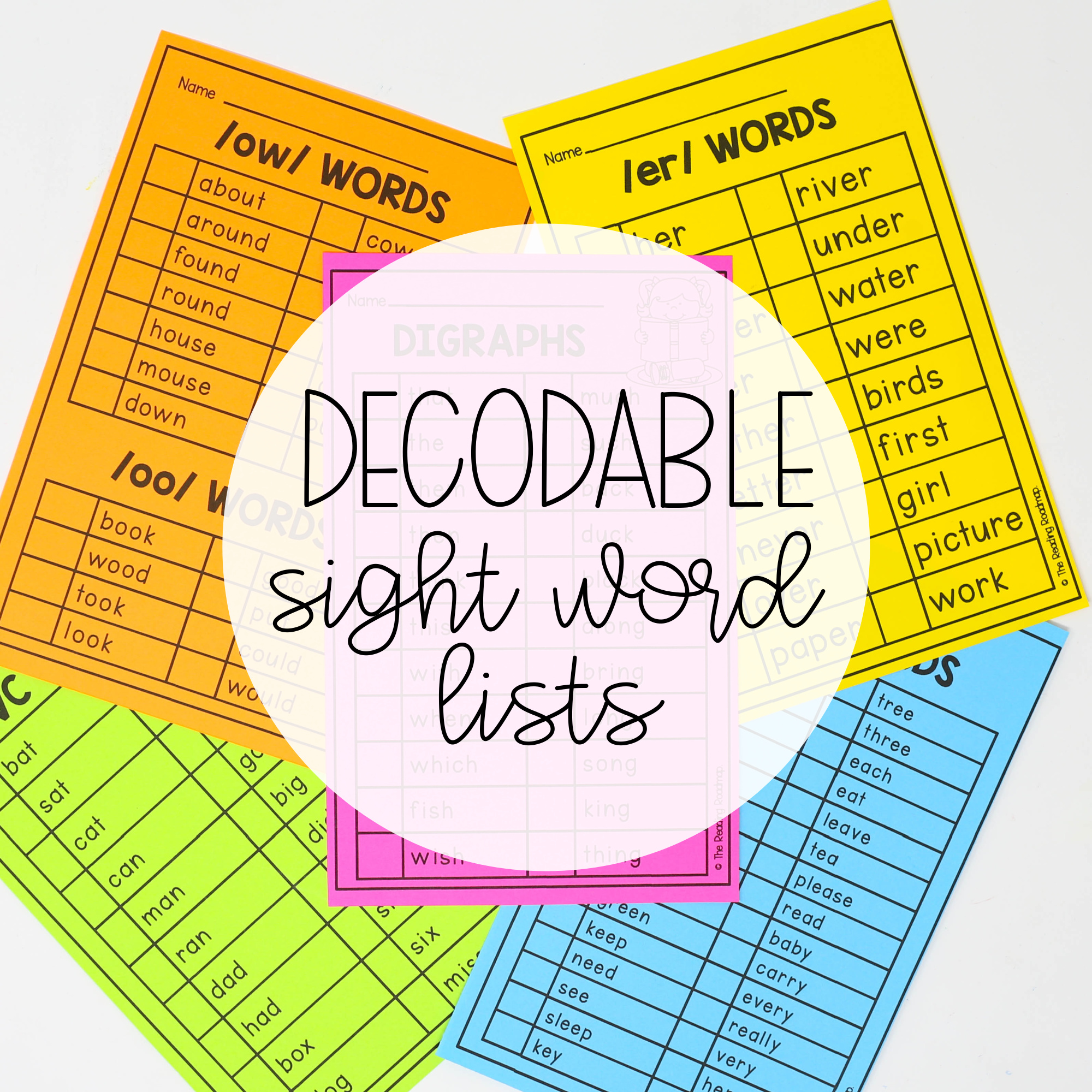 Decodable Sight Word Lists