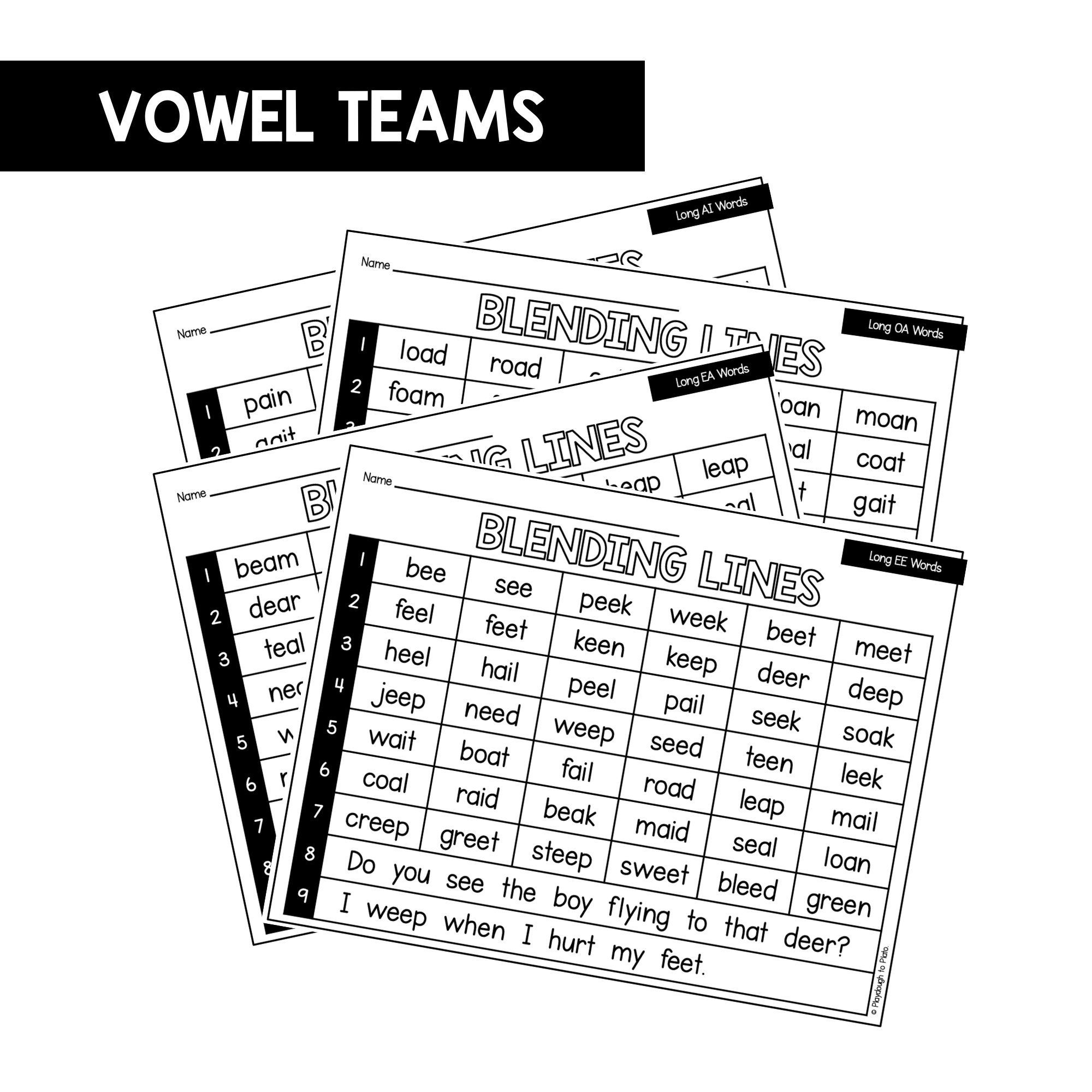 Vowel Team Blending Lines