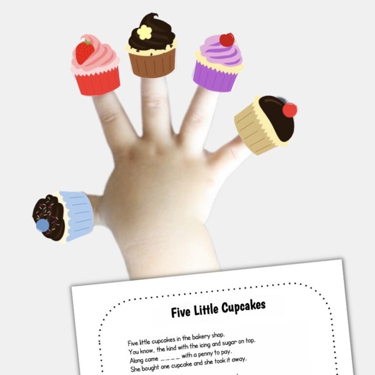 5 Little Cupcakes Finger Puppets