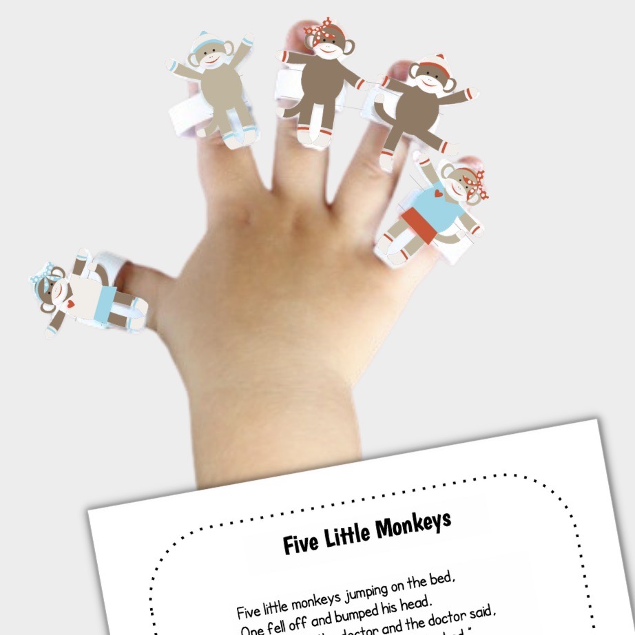 Five Little Moneys Finger Puppets