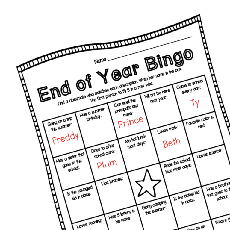 End of the Year Bingo
