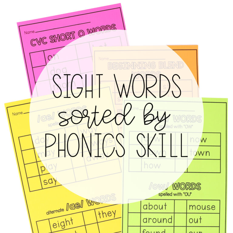 Sight Word Lists by Phonics Skill